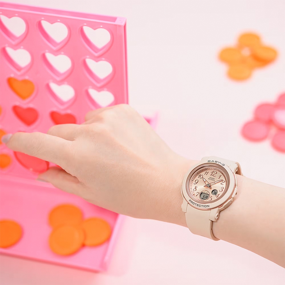 CASIO 卡西歐 BABY-G 金屬色雙顯女錶-奶茶色 BGA-290SA-4A, , large