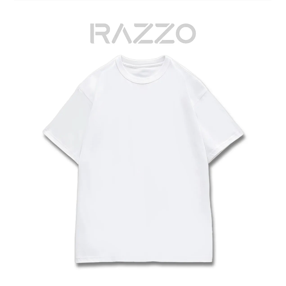 【RAZZO】美國機能舒適防汙T(落肩款)-男(白/M), , large
