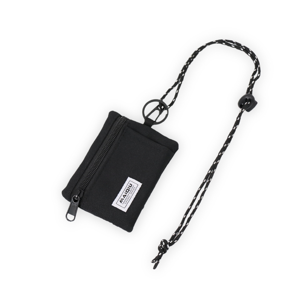 【MQ】證件零錢掛包/零錢包-黑色 悠遊卡包 信用卡包 學生錢包 零錢包 掛頸包, , large