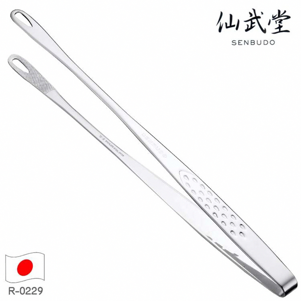 【Senbudō】Japan-Made Slim Multi-Purpose BBQ & Cooking Tongs 30.5cm – Large (304 Stainless Steel / Dishwasher-Safe), , large