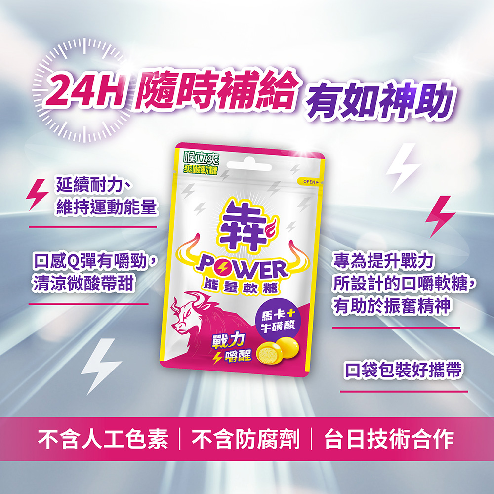 【喉立爽】喉立爽犇能量軟糖 夾鏈包(8包/盒), , large