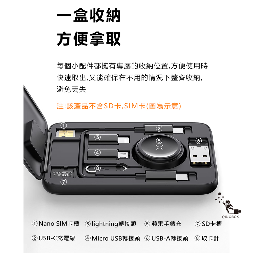 Mcdodo麥多多LQ CH244寶盒系列多功能蘋果手錶無線充收納包組, , large