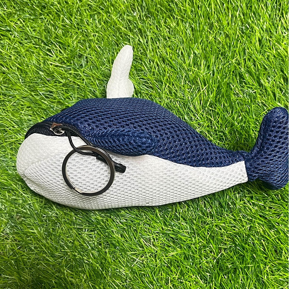 【可愛造型 可機洗 透氣抗菌】鯨魚 鑰匙包 零錢包 吊飾 鑰匙圈吊飾 禮物 交換禮物 包包吊飾【加贈購物袋顏色隨機】, , large
