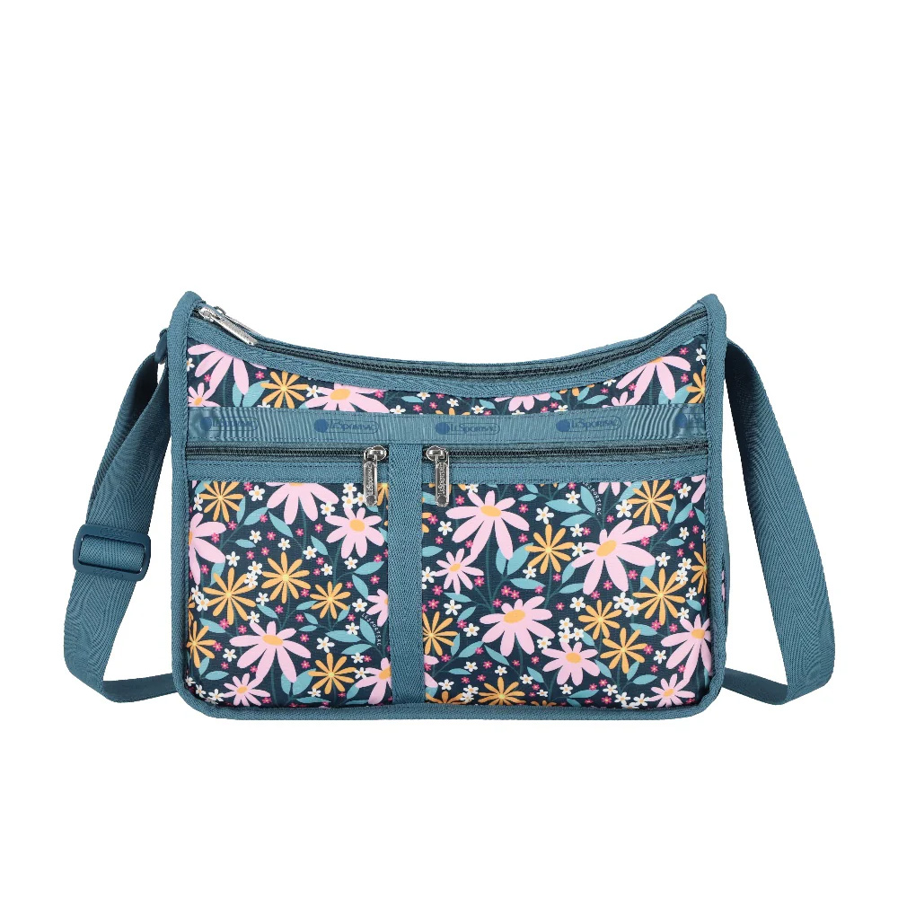 Lesportsac Deluxe Everyday Bag 經典奢華斜背包 側背包 通勤旅行包 女包(復古雛菊), , large