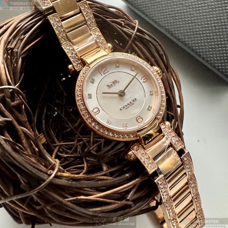 [星晴錶業]COACH手錶,26mm,CH00250白色錶面玫瑰金錶殼玫瑰金色精鋼錶帶款, , large