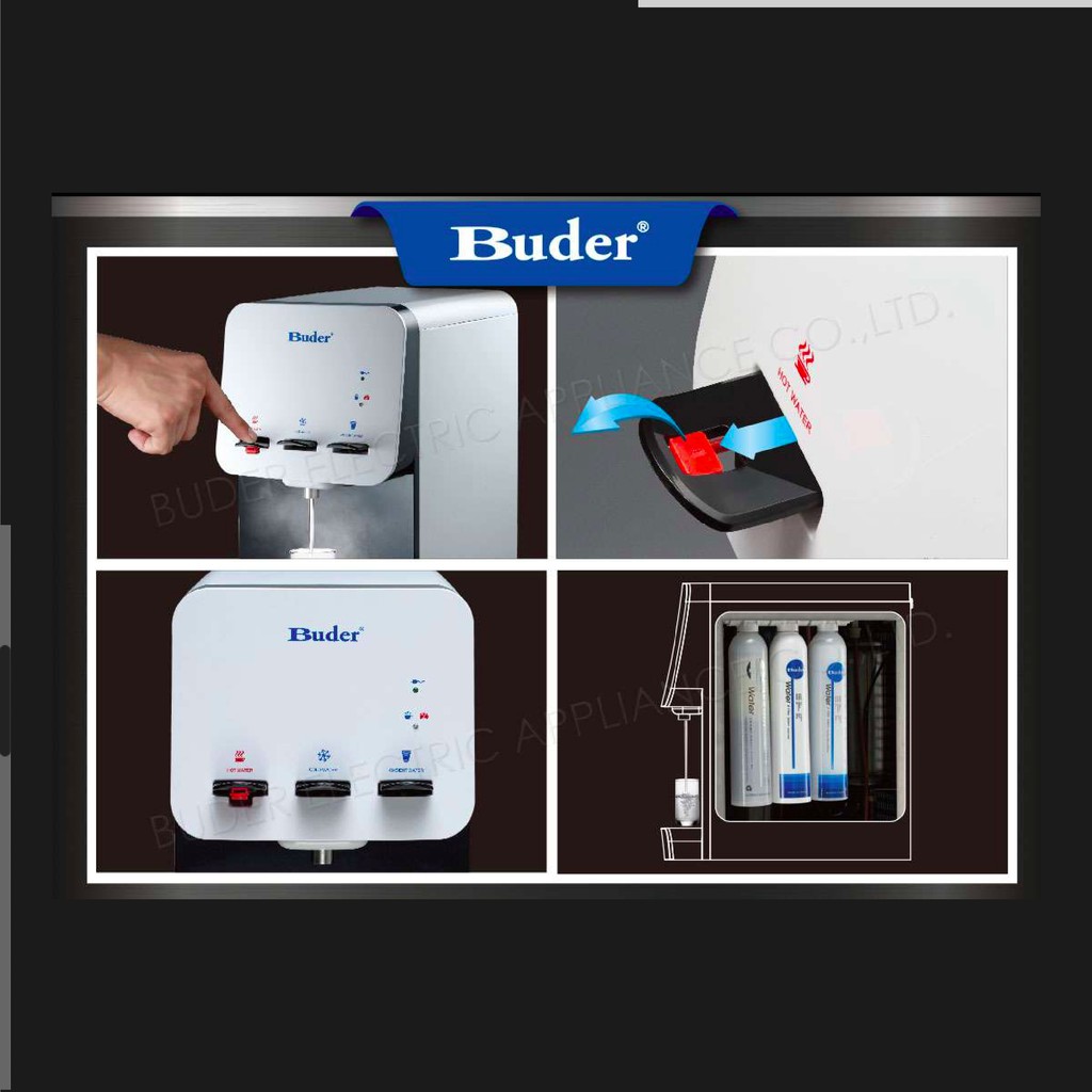 【麗水生活】普德 Buder 三溫按壓式飲水機 冰溫熱飲水機 BD-2035 落地式飲水機, , large