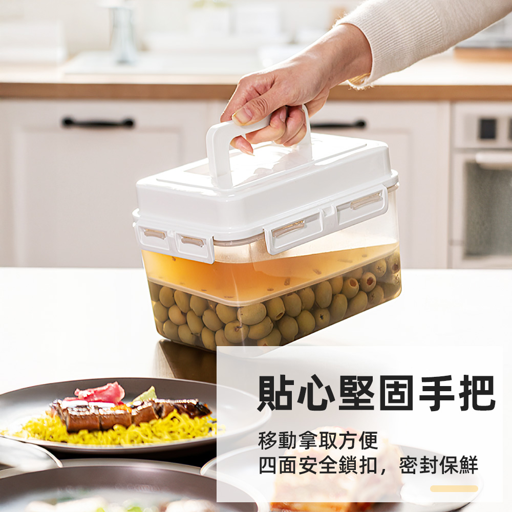 【上手家居】加壓式醃漬泡菜罐5L 白色 5L(密封罐/密封保鮮盒/醃漬罐/泡菜盒/醃漬盒), , large