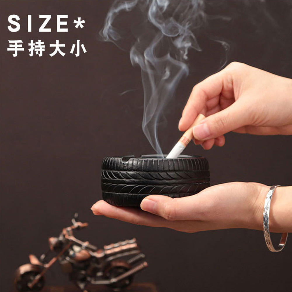 抽菸也要有質感【輪胎菸灰缸】復古味 擺飾都好看 家用 店用 酒吧 公司 簡約設計 小巧精美 造型可愛 送禮 自用 好收納, , large