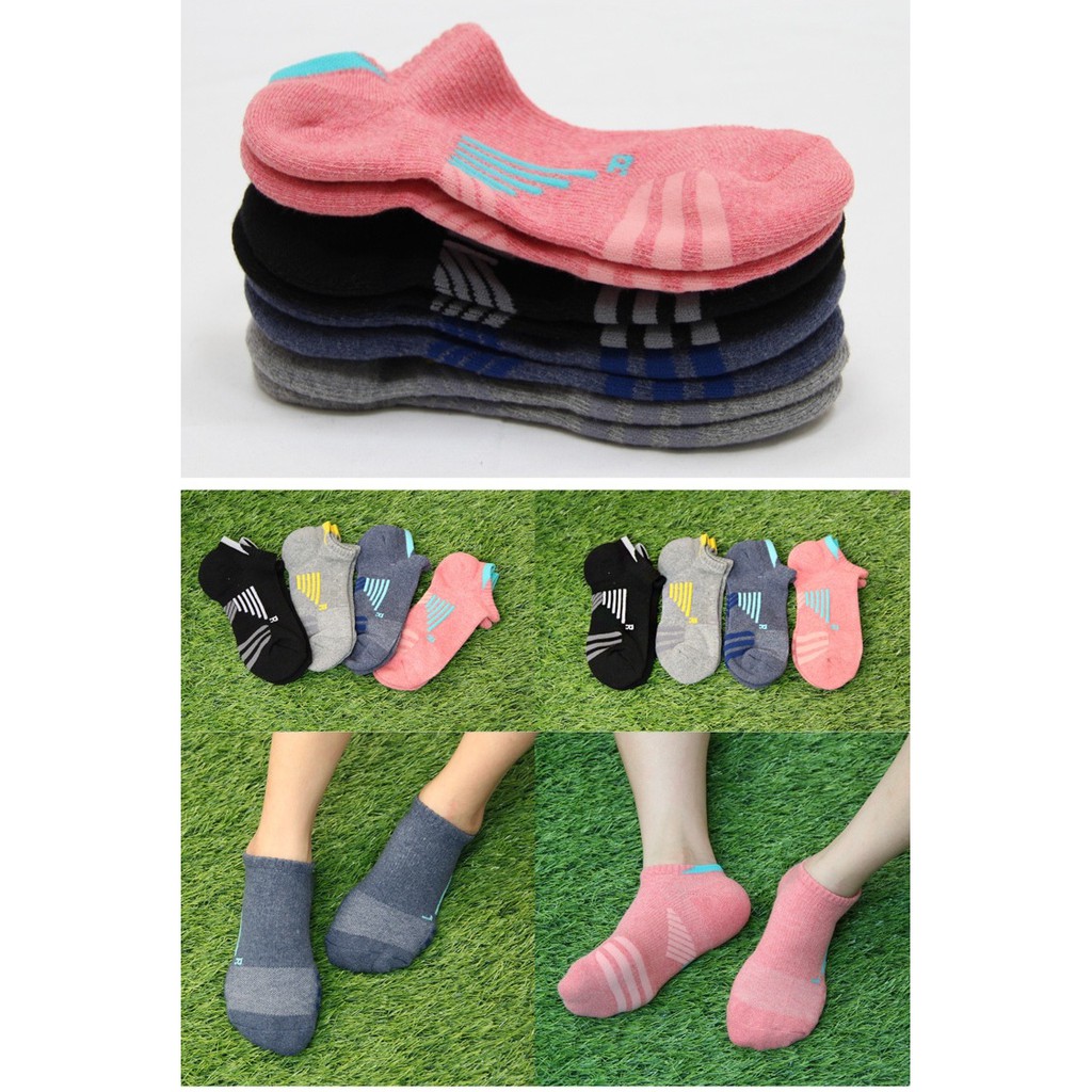 【D&G】透氣避震足弓女襪<黑>D401 毛巾底 氣墊 襪子 機能運動襪, 黑, large