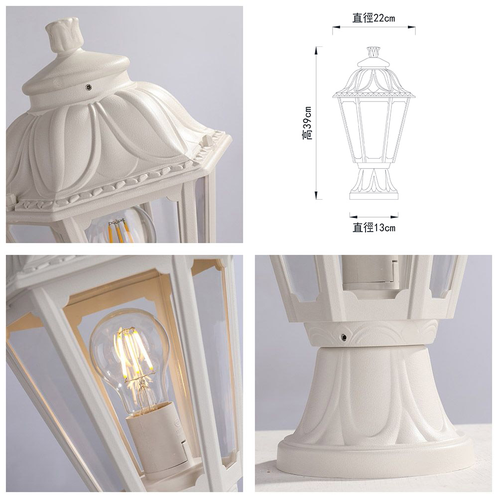 【卡米達】E27戶外柱頭燈(CA1031SWH), , large