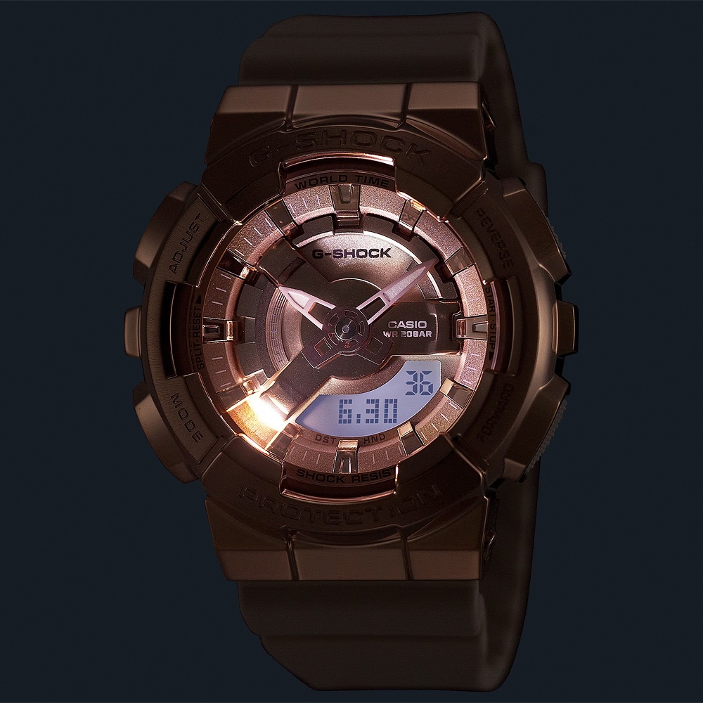 CASIO 卡西歐 G-SHOCK ITZY留真配戴款 粉紅金優雅手錶 女錶 GM-S110PG-4A, , large