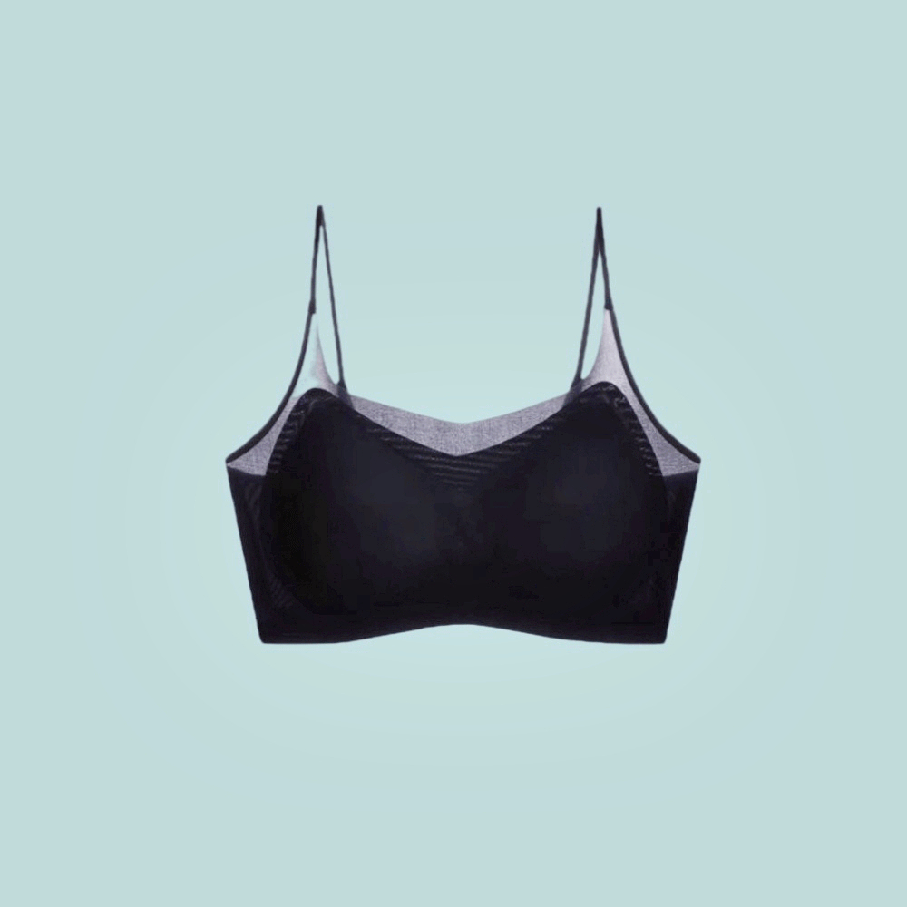 【A&R】升級版莫代爾冰絲萊卡涼感超薄細肩帶內衣 神秘黑 - L, , large