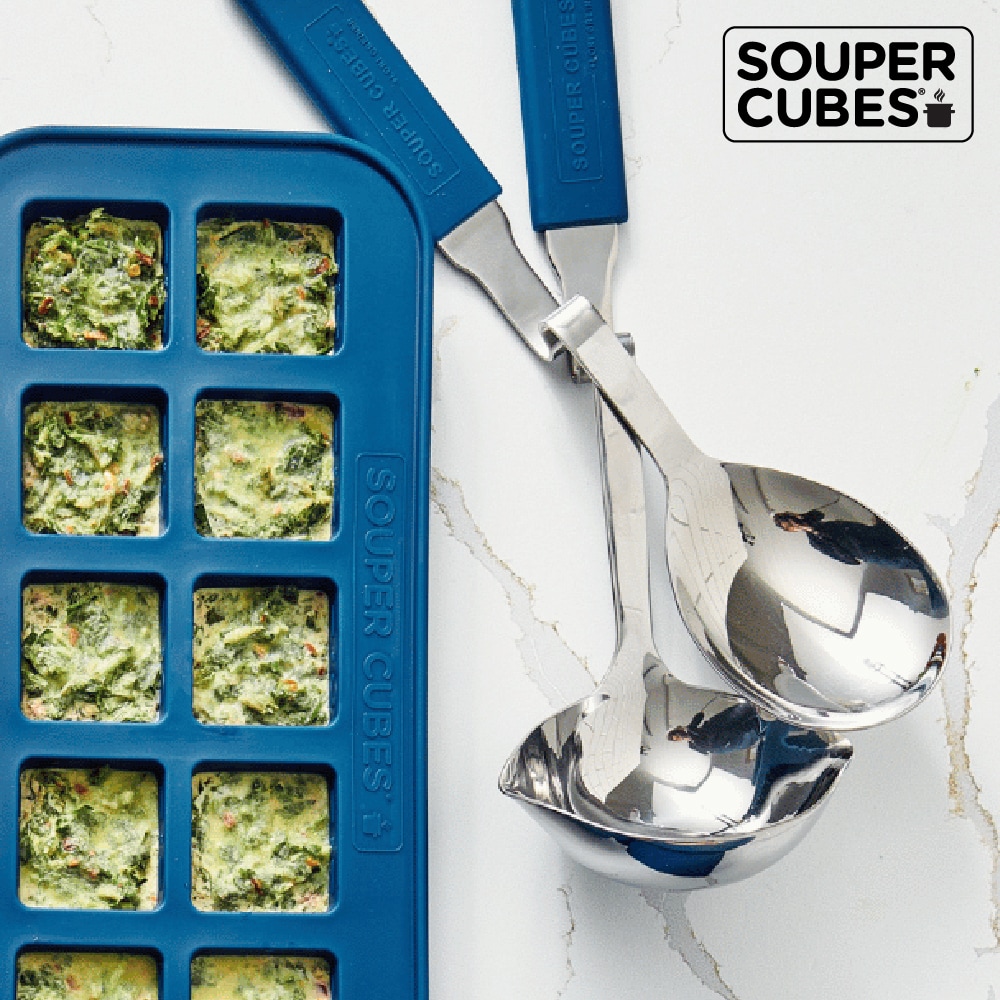 不鏽鋼專利湯勺與湯匙2件組-暮光藍, , large