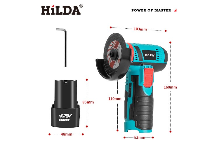 【HILDA】希爾達電動工具 12V 雙電 3吋角磨機/砂輪機, , large