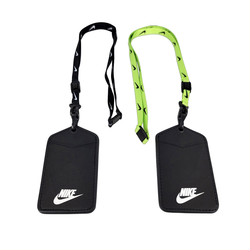 NIKE ID 識別證吊帶 證件夾 卡夾 票卡夾 名片夾 證件夾 證件套 卡套 簡約 時尚 透明卡槽 安全扣 黑 螢光綠