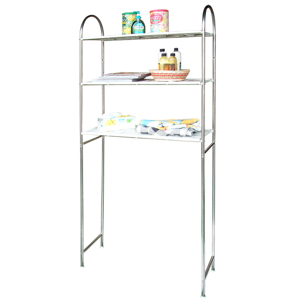 【雙手萬能】不鏽鋼三層馬桶置物架(收納架/層架), , large