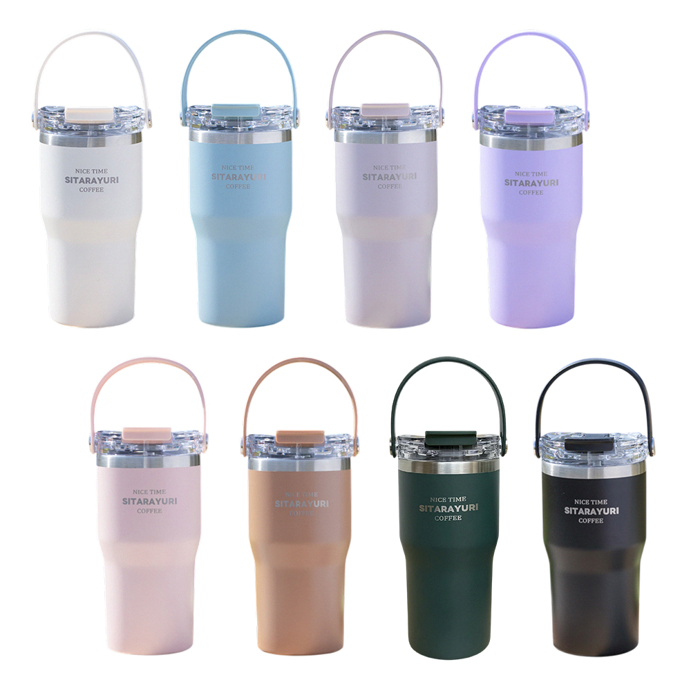 【H&R安室家】SITARAYURI 吸管直飲可手提304不鏽鋼保溫杯600ml(H23), , large