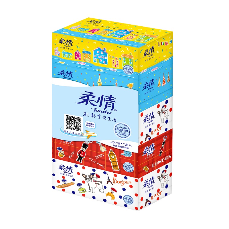 柔情200盒裝面紙, , large