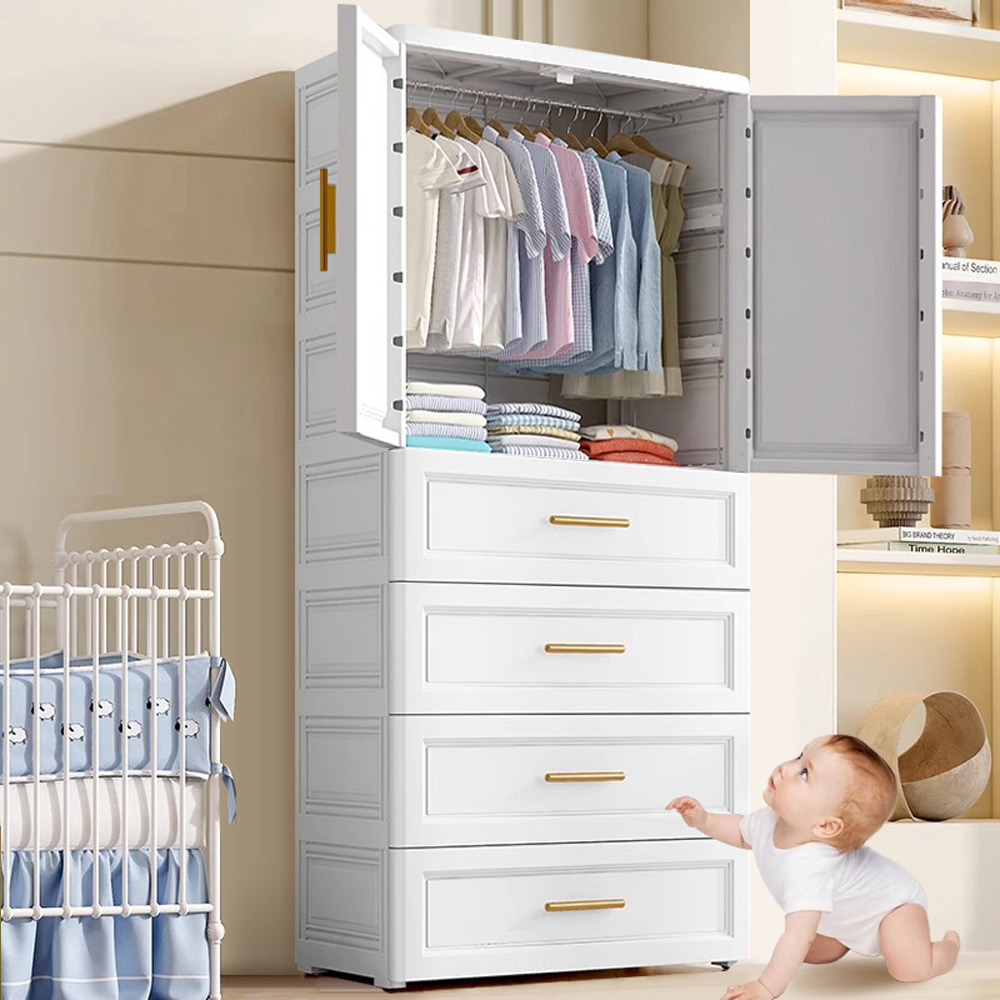 【AOTTO】70面寬雙開門五層衣櫃 輕奢款 歐式 (AT-010), , large