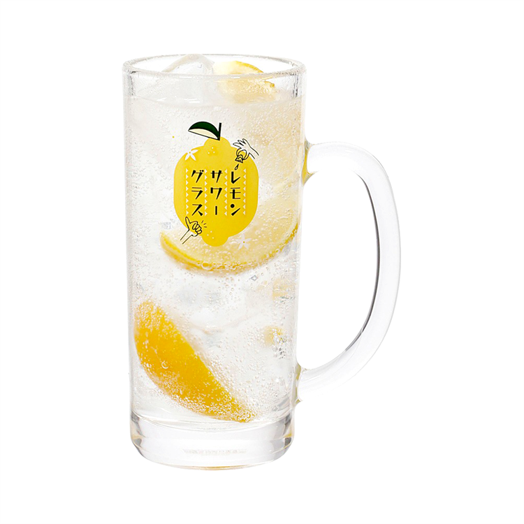 Lemon soda glass with handle, , large