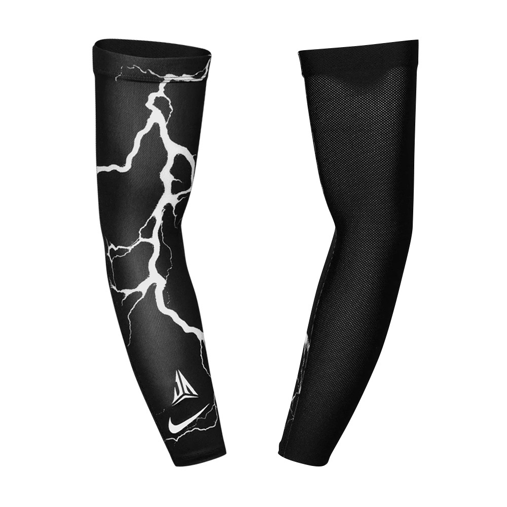 NIKE J MORANT 臂套 單入裝 健身 訓練 戶外運動 時尚 透氣 舒適 吸濕 排汗 乾爽 彈性 固定 貼合 黑, , large