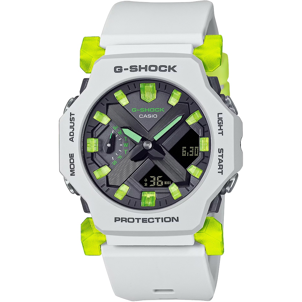 CASIO 卡西歐 G-SHOCK 潮流運動 極簡纖薄小巧雙顯手錶 GA-2300MW-8A, , large