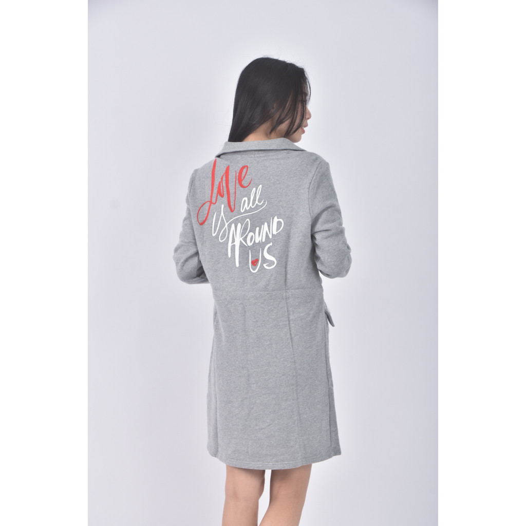 (S) moma質感棉質高領灰色洋裝二手衣, , large