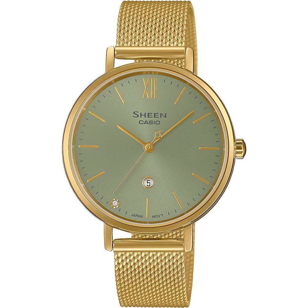 CASIO 卡西歐 SHEEN 優雅米蘭帶石英女錶 SHE-4539GM-3A