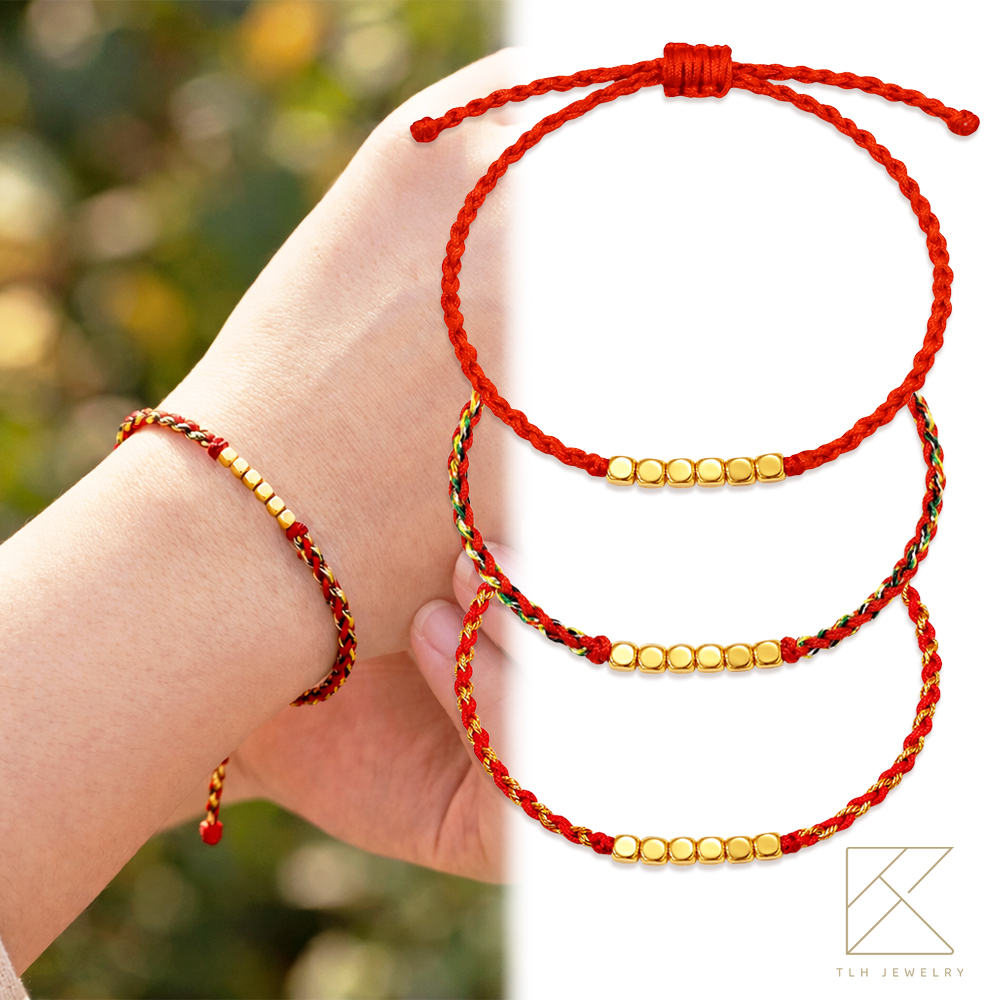 【TLH】母親節限定 黃金墜手鍊 純金999 甜入心糖 約重0.03錢&plusmn;0.01 贈母親節禮盒包裝, , large