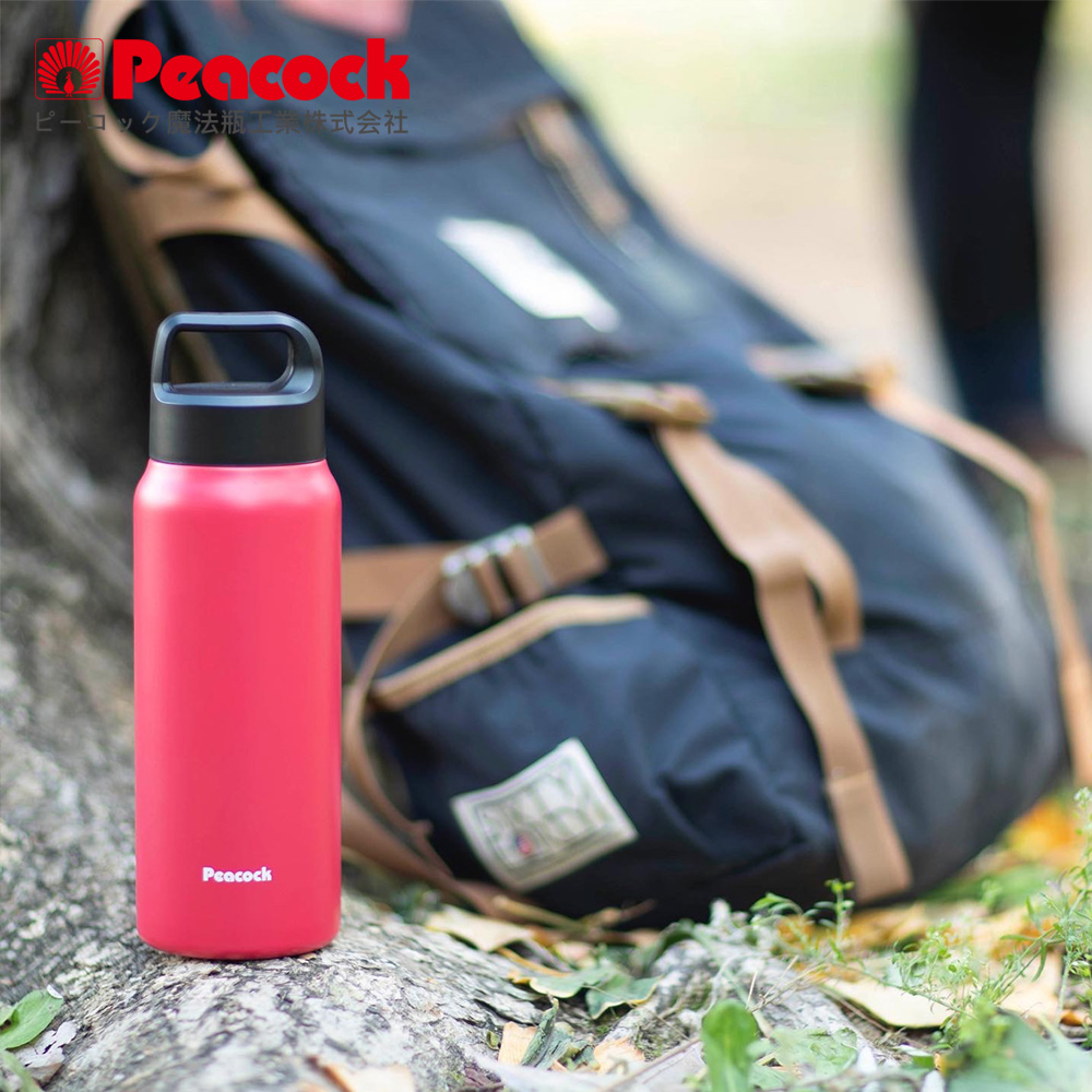 【日本孔雀Peacock】運動酷跑316不鏽鋼 手提式 戶外專業保冷保溫杯600ml-消光玫瑰, 消光玫瑰, large