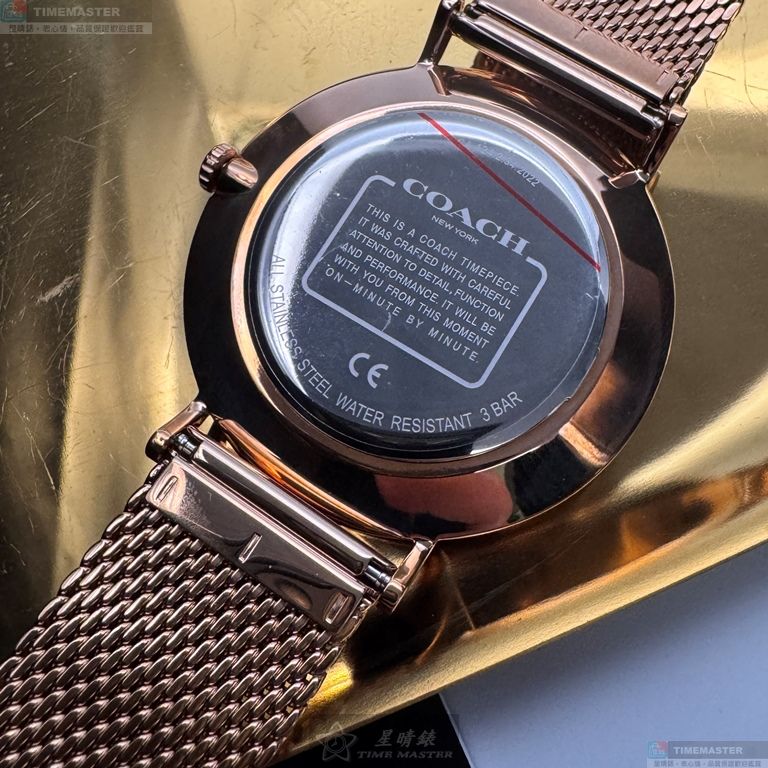 [星晴錶業]COACH手錶,42mm,CH00243黑色錶面玫瑰金錶殼玫瑰金色米蘭錶帶款, , large