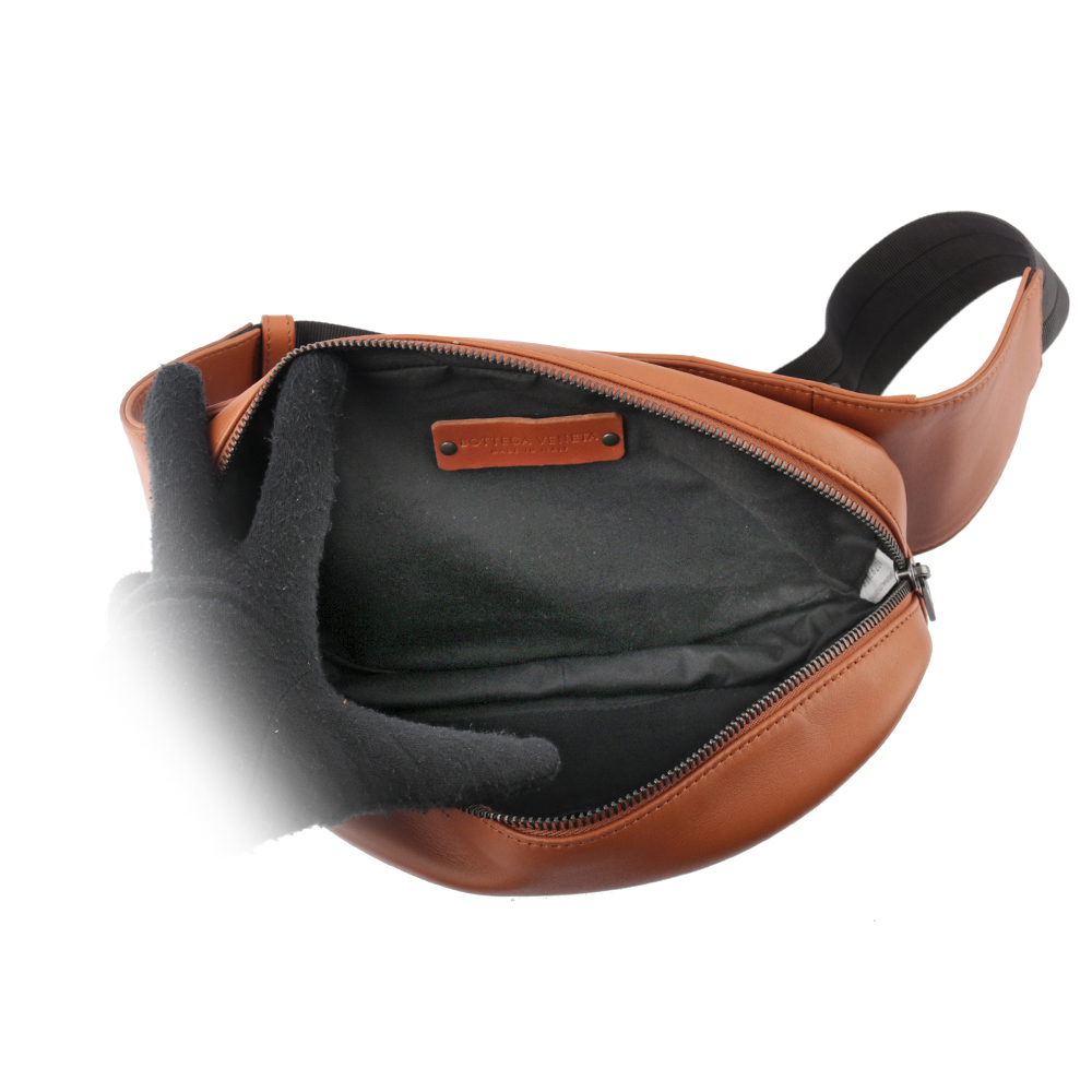 BOTTEGA VENETA INTRECCIATO VN編織皮帶包/腰包/斜肩包/焦糖色, , large