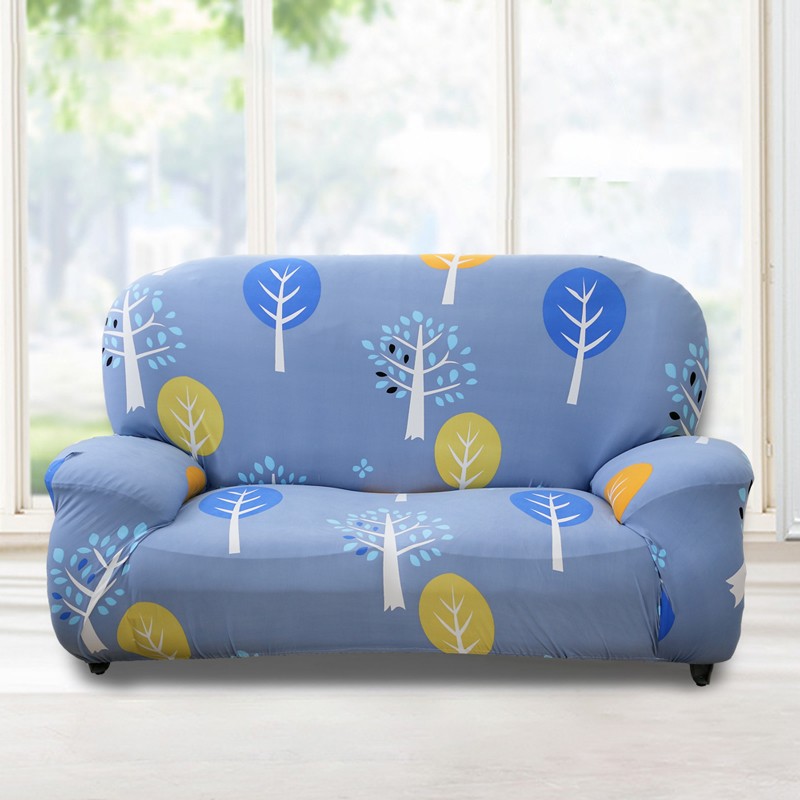【歐卓拉】小樹森林四季棉柔快裝彈性沙發套 萬用沙發罩彈性防滑全包, , large