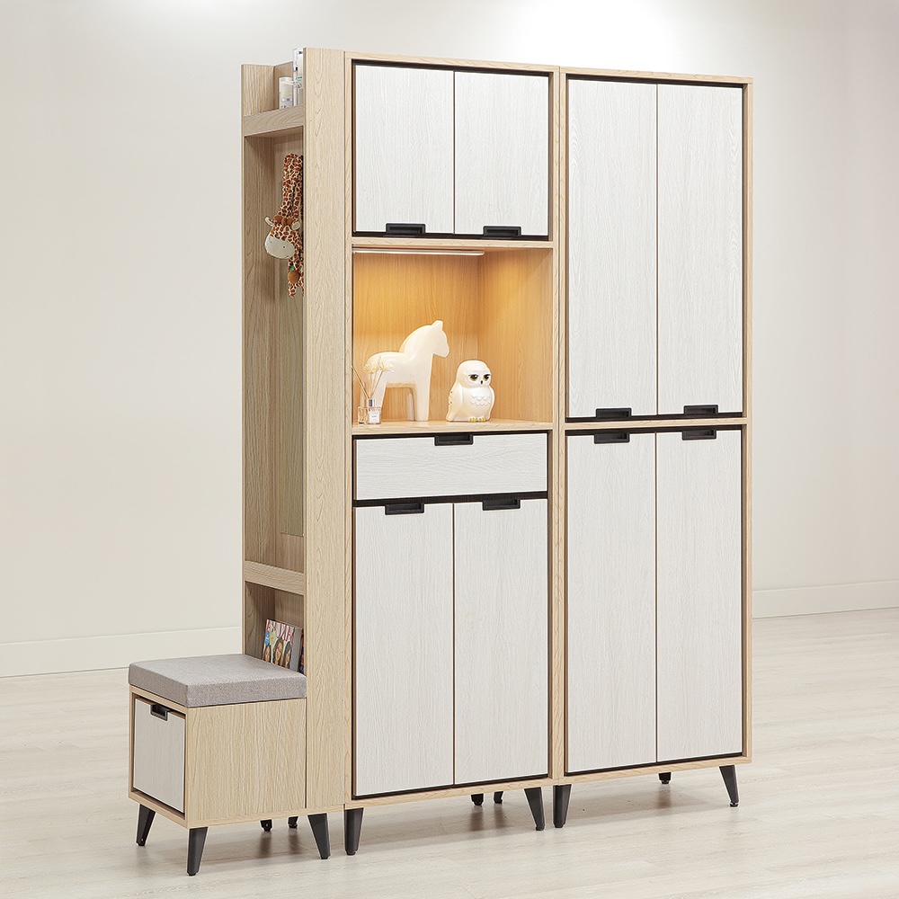【唯熙傢俱】雷莎原木雙色5.3尺鞋櫃, , large