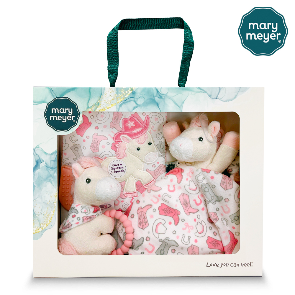 【MaryMeyer】甜粉牛仔馬臻藏禮盒(手搖鈴+安撫巾+沙沙紙), , large