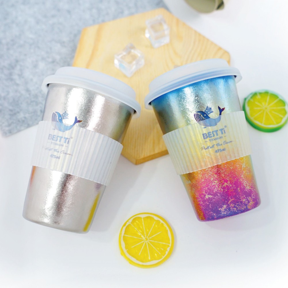 【熱愛系列隨行杯-愛地球】冰晶款 鈦杯450ml 隨行杯 環保杯 咖啡杯, , large