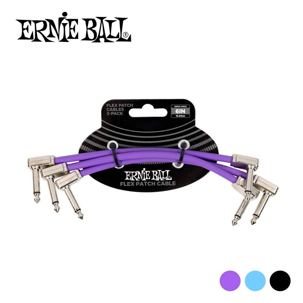 Ernie Ball Flex Patch Cable 3in 導線三入組 (藍色-P06459), , large