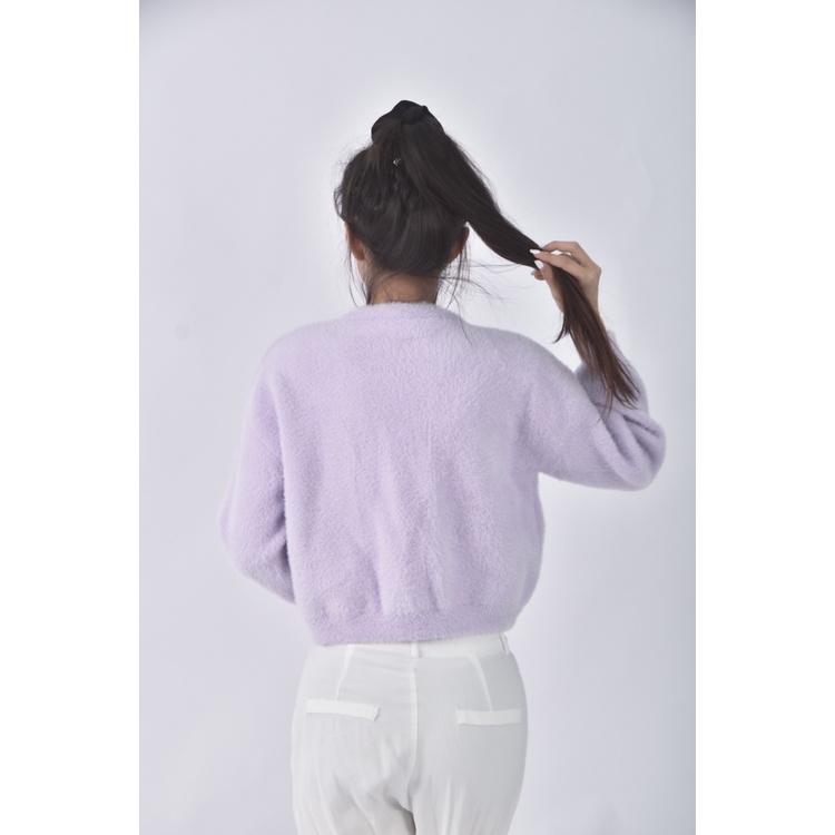 (L) 【安于晴Charlene私服】質感珍珠扣紫色長袖上衣二手衣, , large