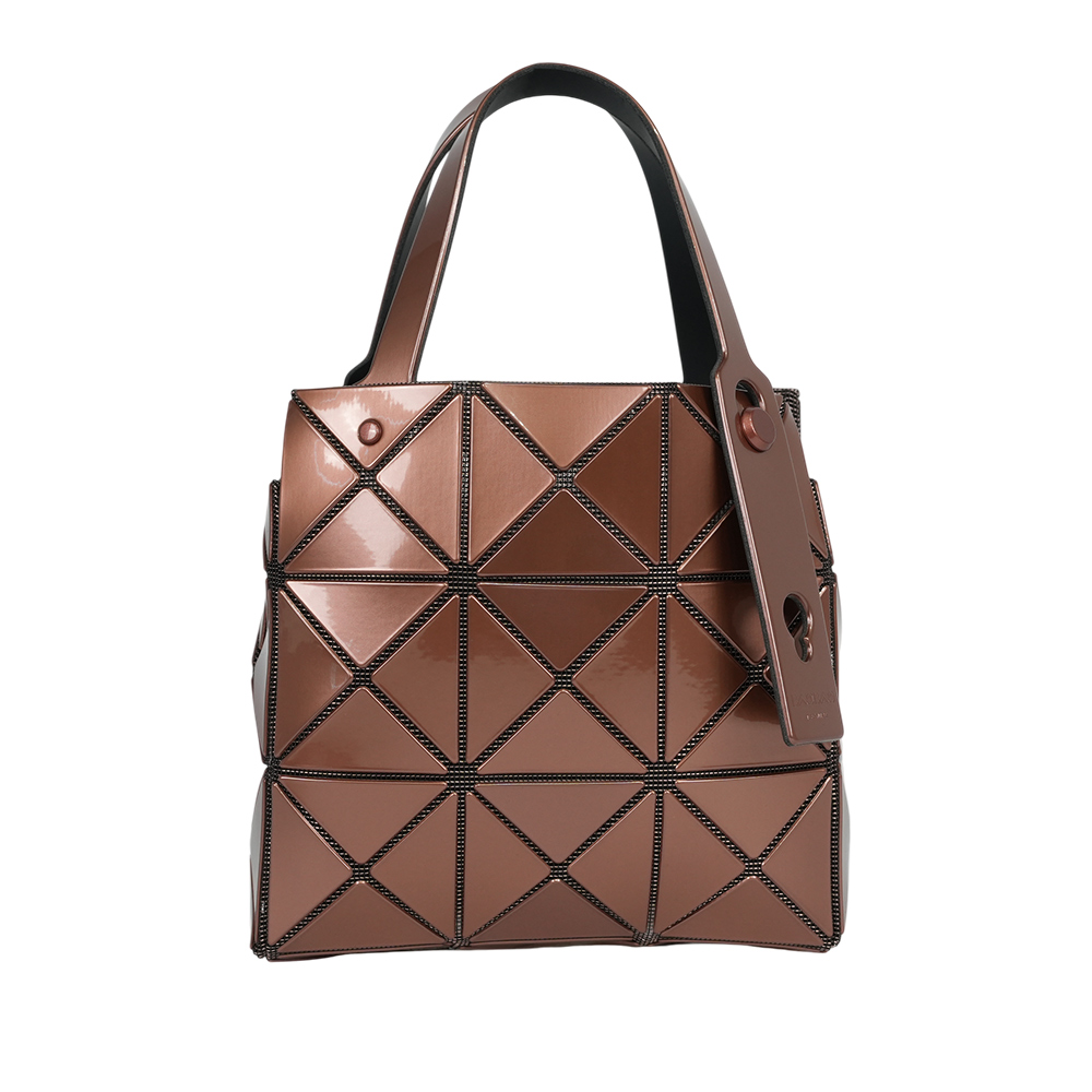ISSEY MIYAKE BAO BAO CARAT 3X3 亮面手提小方盒/焦糖棕, , large