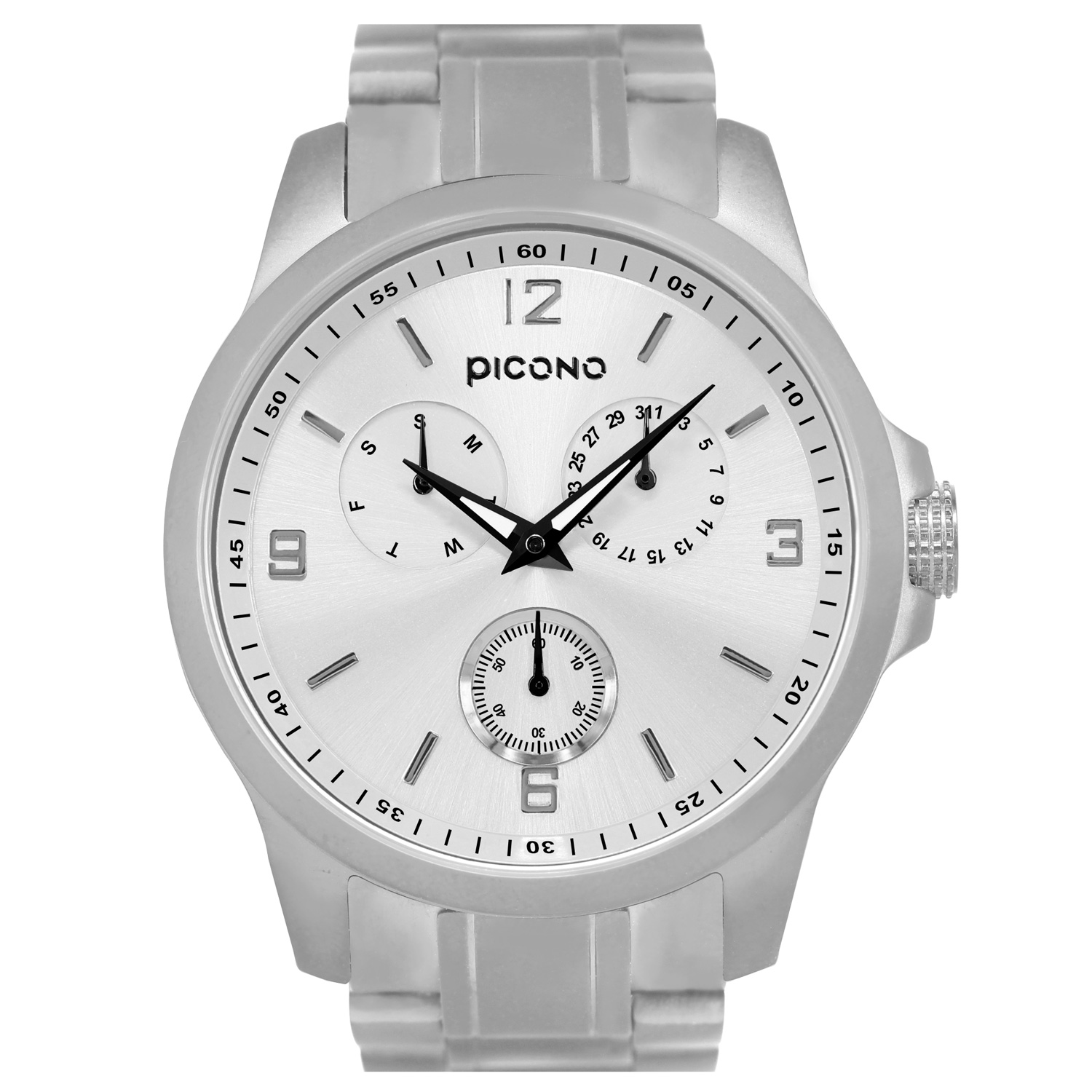 【PICONO】Original chronograph collection stainless steel strap watch-Silver / OR-9701 , , large