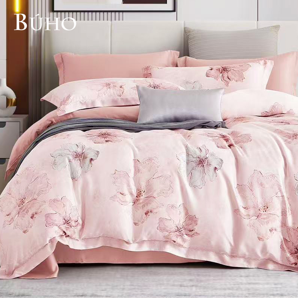 BUHO "Half a Lifetime of Youth" 60-count 100% TENCEL Pure Tencel Fully Coated Reversible Quilt Winter Set - Double Size, , large