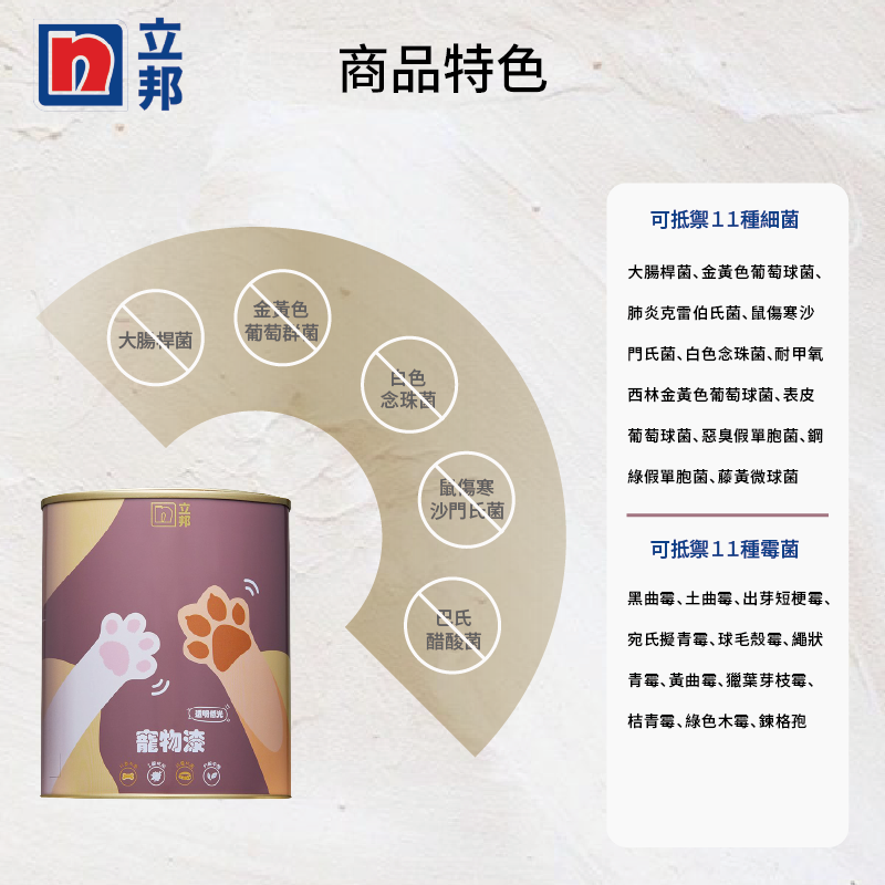 〔立邦〕寵物漆 淨化甲醛 寵愛毛孩 透明色（1公升裝）, , large