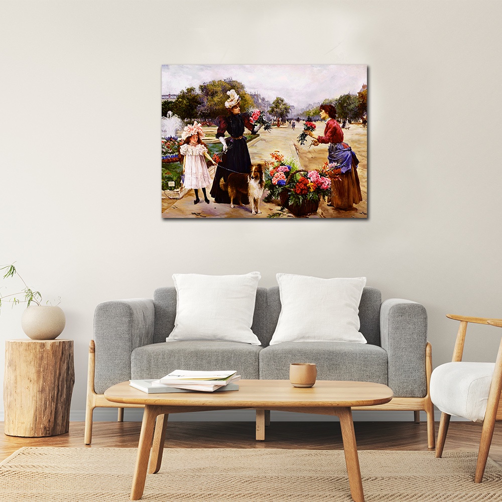 【御畫房】鮮花少女 國家一級畫師手繪油畫60×80cm(VF-03), , large