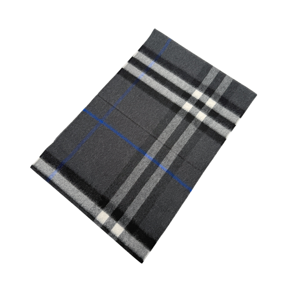 BURBERRY 基本款經典格紋喀什米爾圍巾/暗炭灰色, , large