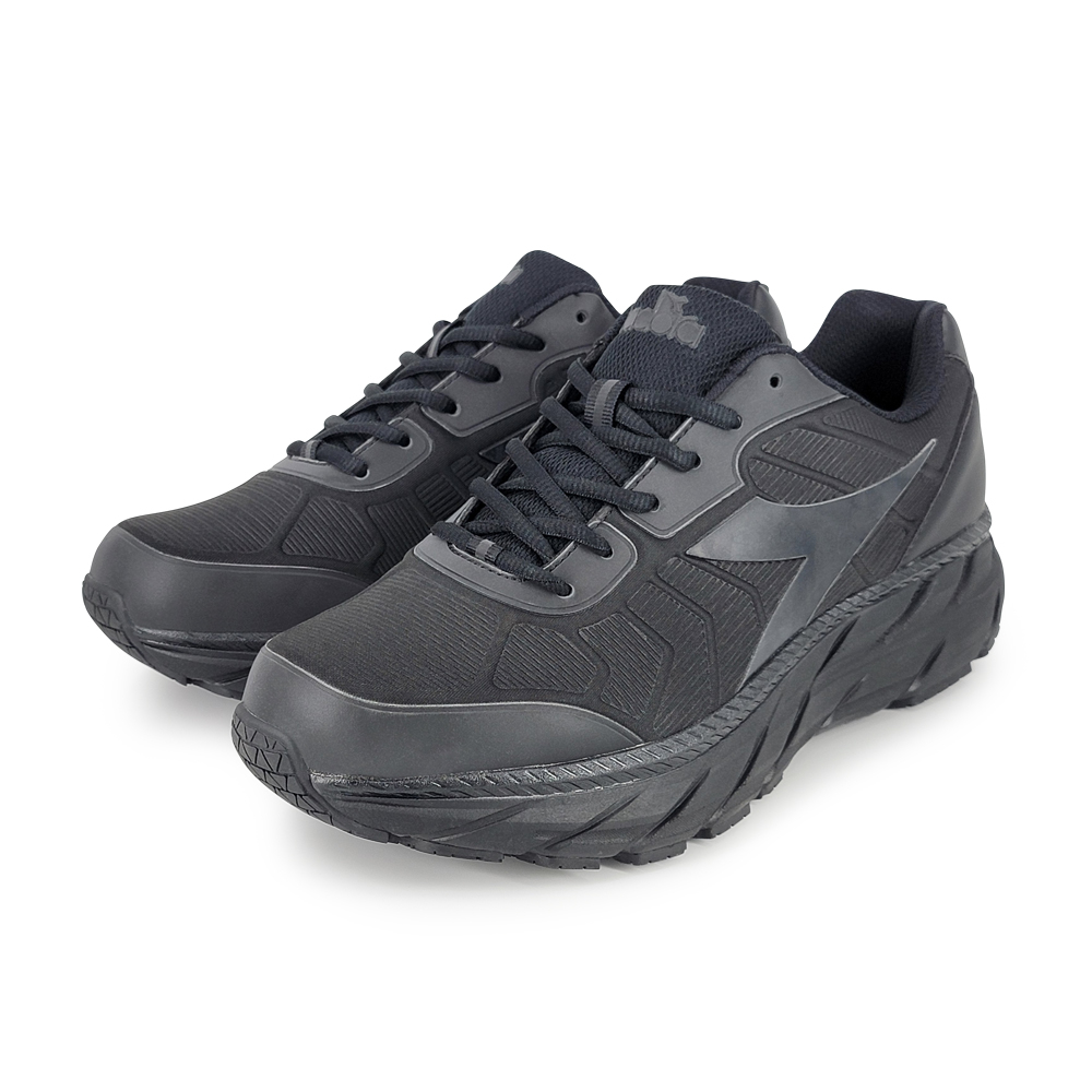 DIADORA迪亞多那 避震慢跑男鞋 男運動鞋 大尺碼 寬楦 反光 透氣 耐用 緩震 穩定 吸震 回彈 止滑 黑藍 黑, , large