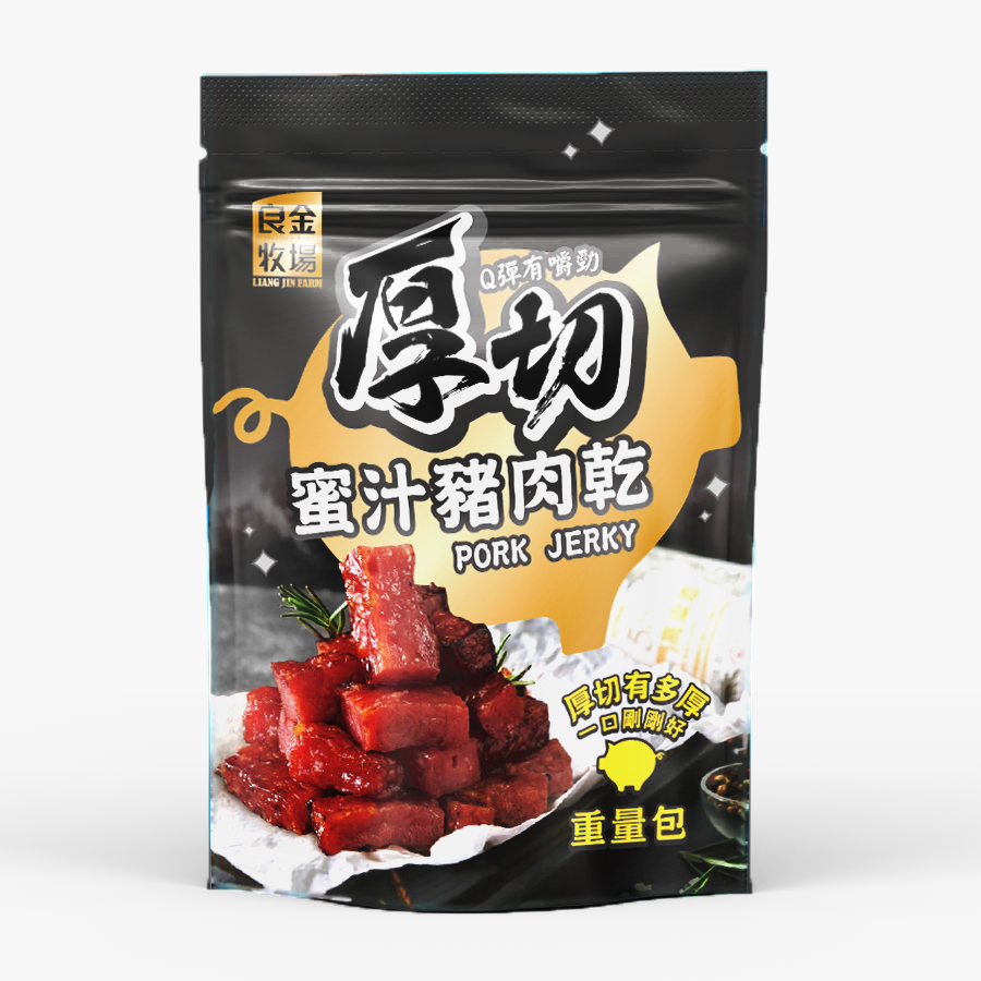 【良金牧場】高粱蜜汁厚切豬肉乾6包(90g/包〉(免運費)