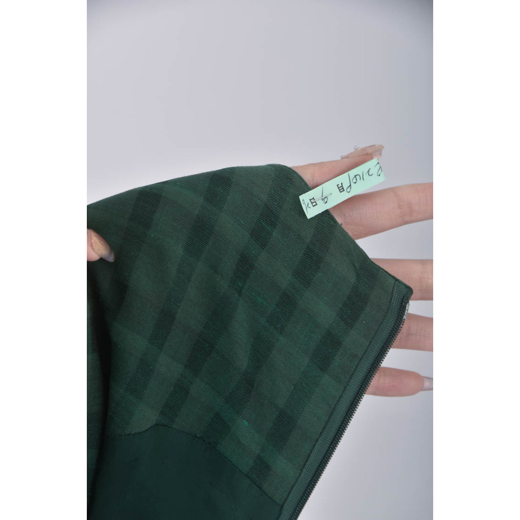 (S) 格子 無袖綠色洋裝二手衣, , large