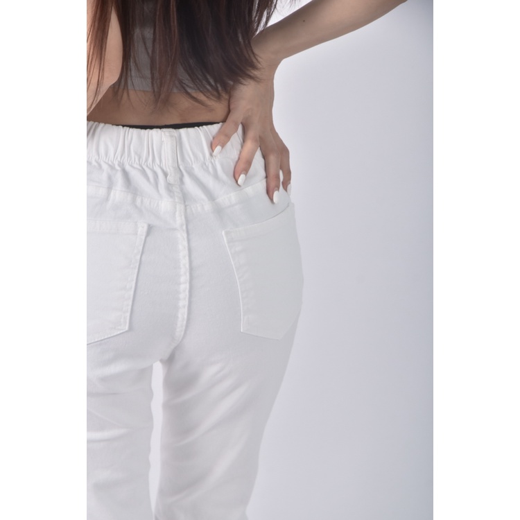 (M) flyup韓牌高腰直筒白色長褲二手衣, , large