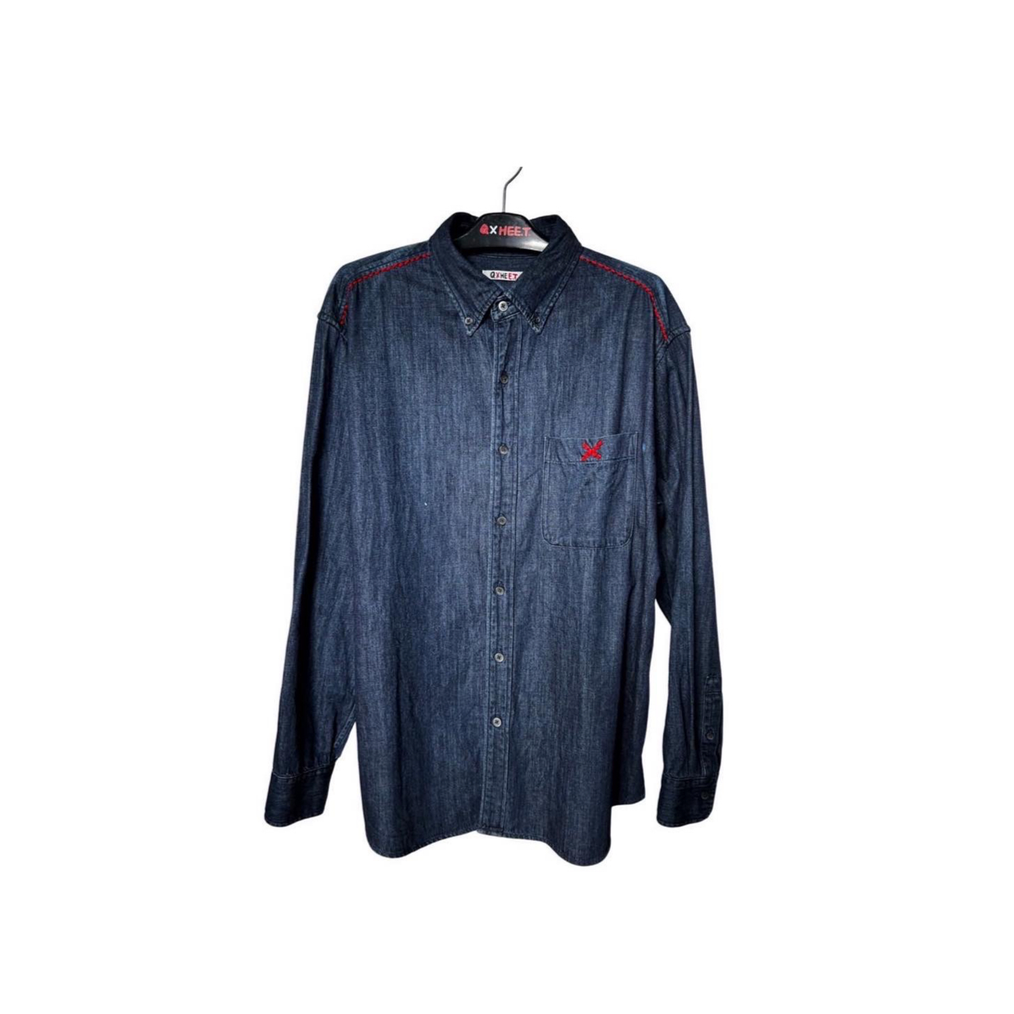 Denim shirt jacket dark blue, , large