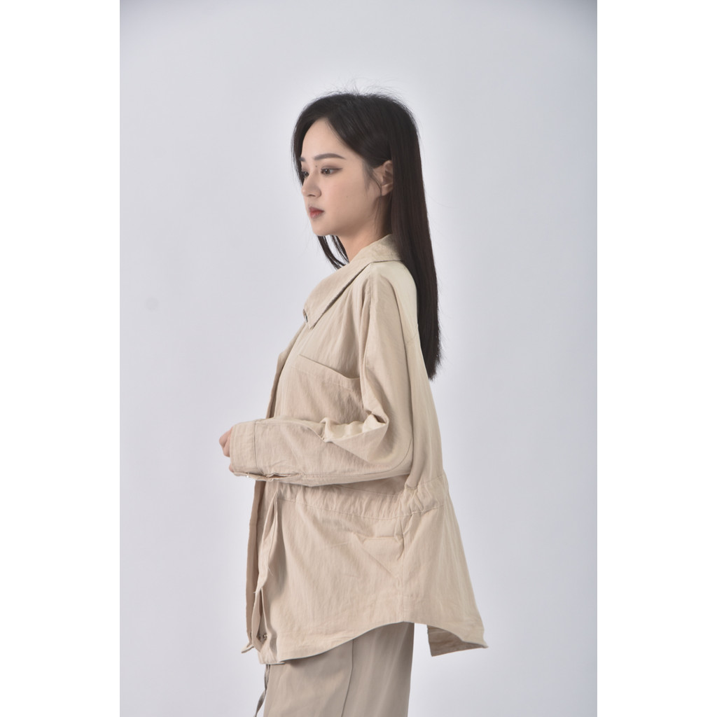 (L) chocolady杏色綁帶外套二手衣, , large